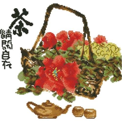 14-tea Needlework,For Embroidery,DIY 14CT Unprinted Arts Cross stitch kits Set Cross-Stitching Home Decor