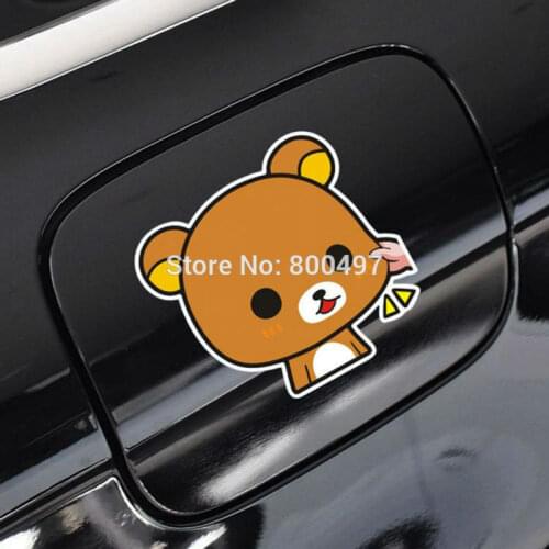 Newest Car Styling Car Covers Cartoon Bear Rilakkuma Car Stickers Car Decals for Toyota Chevrolet Volkswagen Tesla Kia Ford Lada