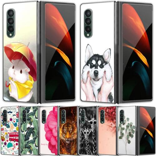 Transparent High Clear Hard PC Cover For Samsung Galaxy Z Fold 3 Phone Cases Animals Painted Funda For Galaxy ZFold3 Z Fold3