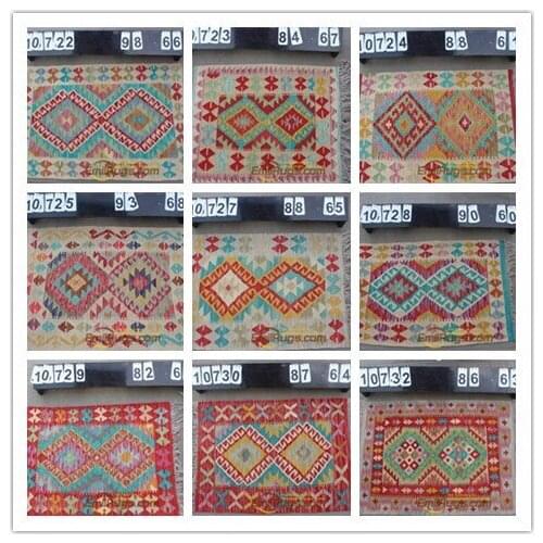 Tapis kilim Handwoven For Living Room Geometric Bohemian Wool Knitting Wool