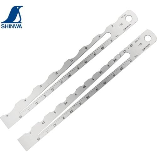 SHINWA Penguin Radius Scale R Gauge Diameter Gauges Ruler R Dia Sheet Thickness Length Measurement Tool