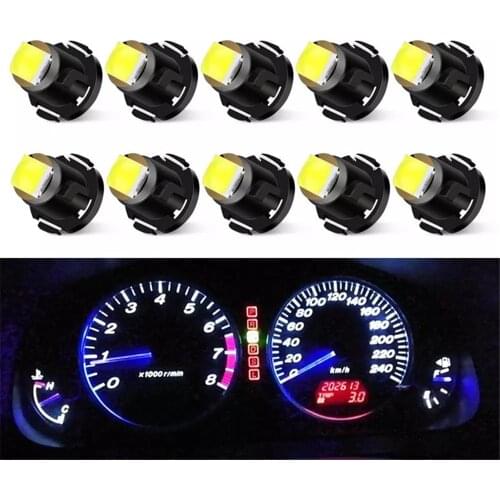 10Pcs T3 LED Car Dashboard Light T4.2 T4.7 3030-1SMD LED Bulb Indicator Dashboard Audio Instrument Lamp Car Interior Lights