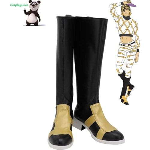 JoJos Bizarre Adventure Guido Mista Black Yellow Cosplay Shoes Long Boots Custom Made CosplayLove