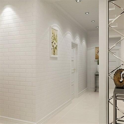 Wellyu 3D concavity in the Mediterranean pure white brick wall paper clothing shop barber shop imitation white brick wallpaper