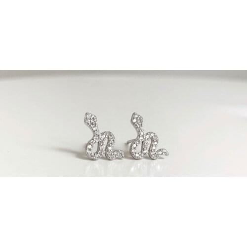 YC4984E S925 Silver Exquisite Simulated Snakes Zircon Stud Earrings Girlfriend Gift Party Banquet Woman Jewelry 2021