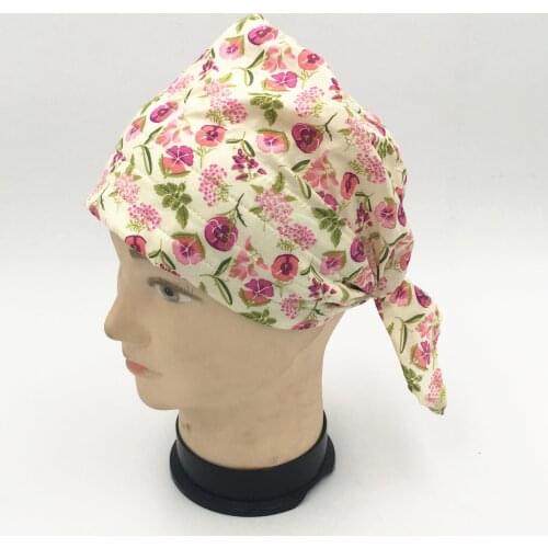 Girls Fashion Soft Cotton Printed Flowers Turban Cap Headscarf