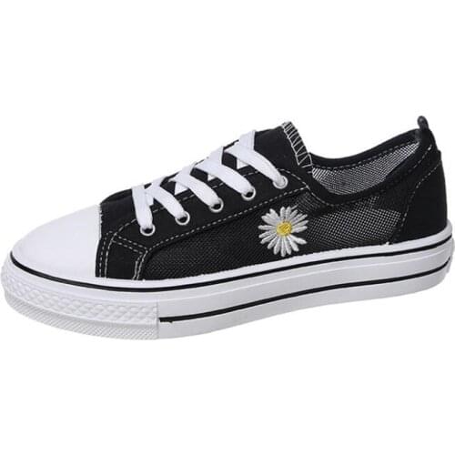 New girls sneakers fashion shallow mouth side mesh mesh breathable light and comfortable all-match casual large size shoes women