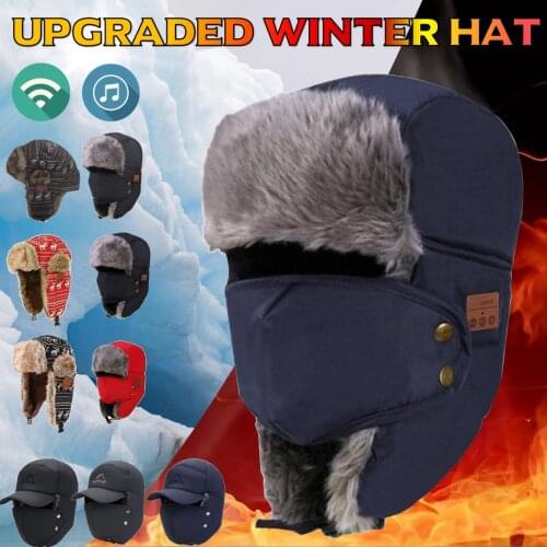 Unisex Winter Outdoor Sport Wireless Bluetooth 5.0 Earphone Cotton Hat Stereo Magic Music Headband Warmth Cap Windproof Earmuffs