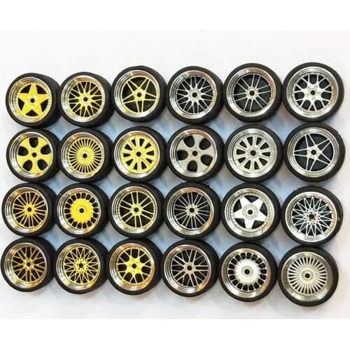1/64 1:64 wheel Tire Modified Vehicle Alloy Car Refit Wheels Tires For Cars Suitable For Some Tomica Cars Toys for Kids 4pcs/Set
