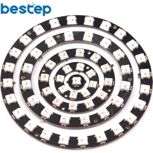 1Bits/8Bits/12Bits/16Bits/24Bits WS2812 5050 RGB LED Ring Lamp Light with Integrated Drivers Round Development Board