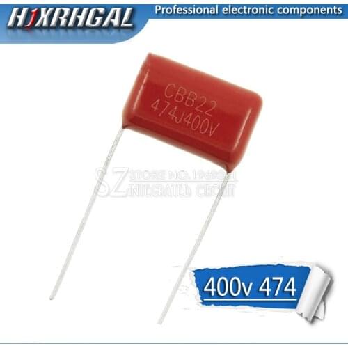 1PCS 400V474J 0.47UF Pitch 15mm 470NF 400V 474 CBB Polypropylene film capacitor hjxrhgal
