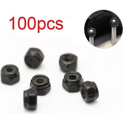 100PCS M2 Nuts for Tamiya Mini 4WD Racing Car Model M2 2mm Screw Black Nut Bolt Spare Part