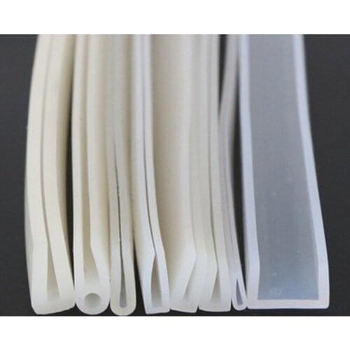 2 meters U-channel Silicone rubber shower door glass sealing tape Edge trim weathering edge guard