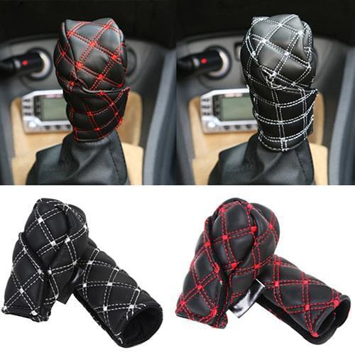 2PCS Universal Car Hand Brake Set Cover Fiber Leather Hand Brake Cover Wear Resistance Anti-Skid Car Handbrake Sleeve Wholesale