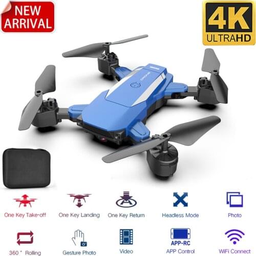 2020 New RC Drone 4k 5MP HD Camera Wifi Fpv Helicopter Blue And Black Color Foldable Quadcopter For Children Gift To