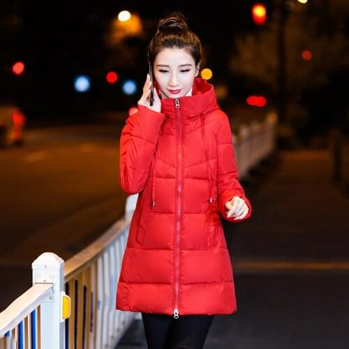 2020 Winter Solid Long Jacket For Women Hooded Slim Plus Size Cotton Padded Womens Parkas Stand Collar Casual Female Cold Coat