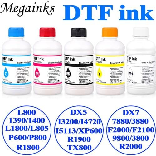 250ML 5PCS DTF INK For For Dirent printer film heat transfer for Epson L1800 L800 L805 DX5 DX7 I3200 I4720 I5113 Printhead DTF