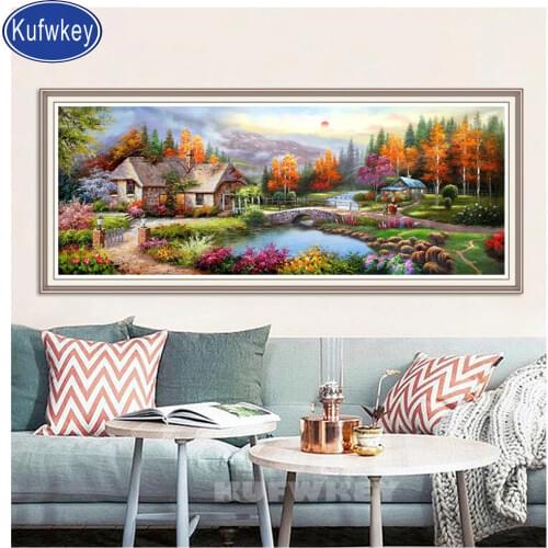 Large size diamond embroidery"house"5d diamond painting full square drill fantasy life daimond mosaic village landscape wall art