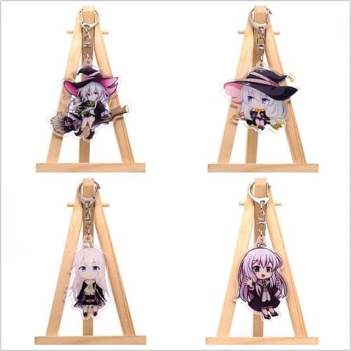 Anime Wandering Witch The Journey Of Elaina Keychain Figure Acrylic Bag Pendant Keyring for Gift