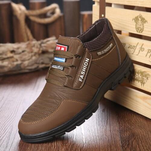 Running Shoes Winter Warm and Cold Sneakers High-quality Cowhide Wear-resistant Non-slip Cotton Shoes Mens Casual Sports Shoes