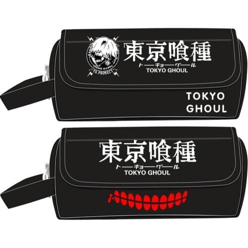 Anime Tokyo Ghoul Kaneki Ken Print Large Pencil Bag Multi-function Stationery Srorage Bags Travel Organizer Makeup Pouch