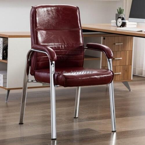 Office conference chair comfortable and sedentary elderly anti-fall backrest leather chair hotel teahouse chess mahjong high sea