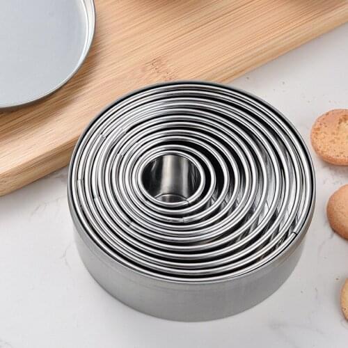 50 Set Stainless Steel Round Cake Mold Baking Mousse Ring Kitchen Tools Pizza Cooking Cookie Cutter DIY Cake Ring Tools