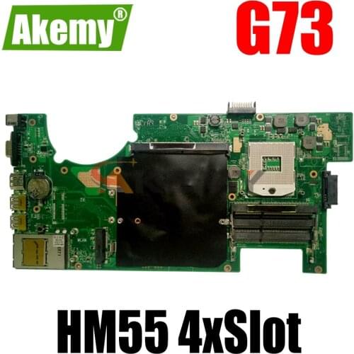AKEMY G73 Laptop Motherboard For ASUS ROG G73JH G73J Original Mainboard HM55 4xSlot