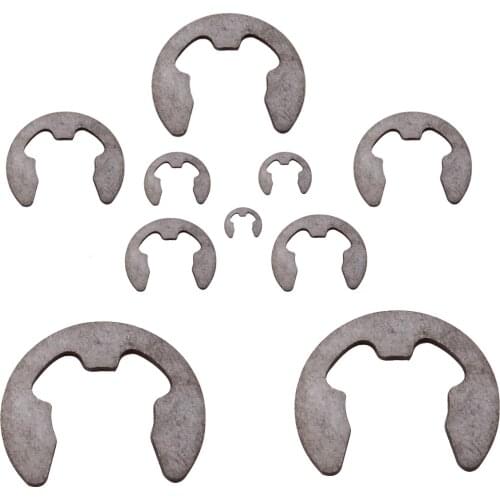 120pcs Black 1.5mm to 10mm Circlip Stainless Steel E-Clip & Retaining Ring Assortment Kit