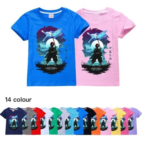 New Japanese Anime Funny Shirt Child Top Short-sleeved T-shirt for Boys Summer T-Shirt Girls Fashion Clothes Shirt Cartoon Tees