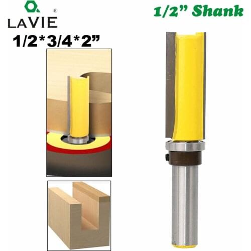 LAVIE 1PC 12MM 1/2 Flush Trim 2" Milling Cutter Tungsten Cobalt Alloy Trimming Knife Template Router Bit Woodworking Tools 03007