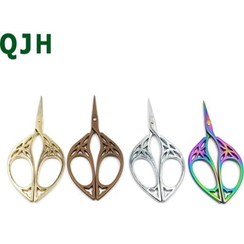 Classic Retro Cross Stitch Stainless Steel Leaf Shape Scissors DIY Sew Craft Tailor Shears Household Sewing Accessories Tools