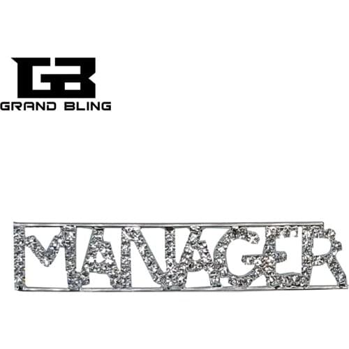 Handmade Gift Crystal Brooch Jewelry "Manager" Profession Lapel Pin