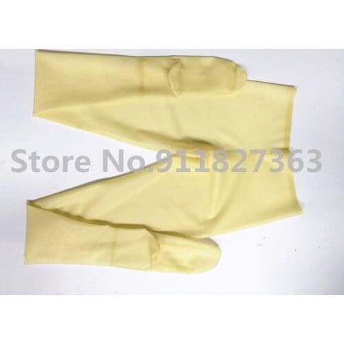 Transparent latex leggings sexy rubber latex pants pantyhose trousers with socks for women latex pants