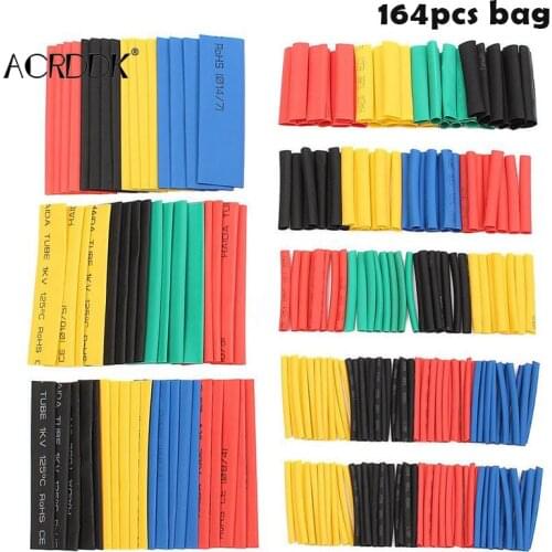 Multicolor/Black Polyolefin Shrinking Assorted Heat Shrink Tube Wire Cable Insulated Sleeving Heat Shrink Tubing Set FC