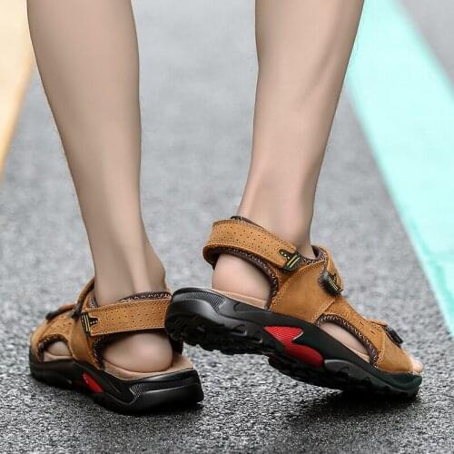 Sandals Outdoor Sandalias De Cuero Para Hombre Beach Flip Flops Men Sandals Male Shoes Summer Leather Sandalia Masculina Couro