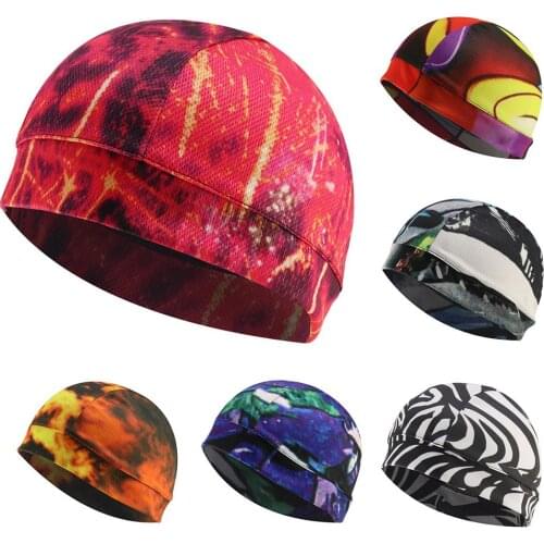 Unisex Cycling Skull Cap Outdoor Sports Cycling Caps Stretchable Beanie Cap Windproof Mesh Helmet Inner Skull Cap Beanie Hat Man