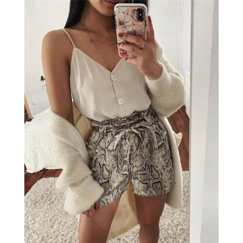 Sexy Animal Snake Printed High Waist Shorts Women Casual Loose Short Biker Hot Shorts Beach Party Club Wear