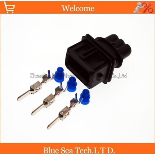 10 sets 3 Pin 3.5mm male fuel spray nozzle plug/oil nozzle plug/Throttle plug connector for Bosch plug connector