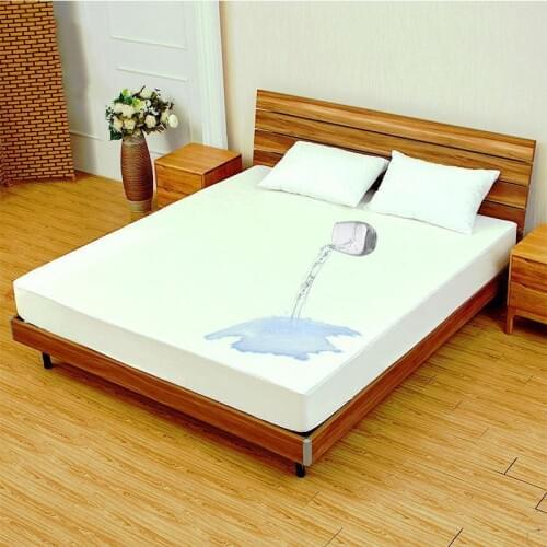 Waterproof Mattress Cover Bamboo Fiber Terrycloth Mattress Protector Cover Anti-Mites Anti-slip Bed Fitted Sheet No Pillowcase