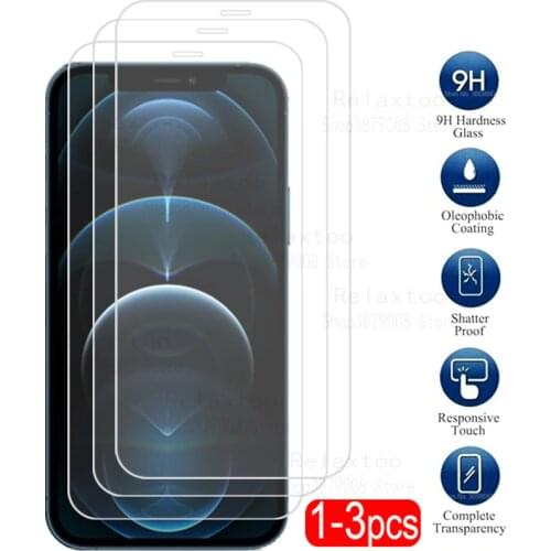 1-3Pcs protective glass for apple iphone 12 pro 12pro max 12 mini glass screen protectors for aifon 12 i12min iphone12pro films