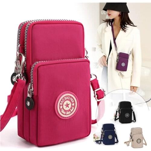 Solid Color Universal Women Summer Autumn Bag Shoulder Bag Phone Bag Wallet Coin Purse Outdoor Waist Packs Arm Shoulder Cover