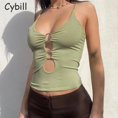 Cybill Black Hollow Out Crop Top Women Summer Tank Top White Beach Holiday Off Shoulder Top Green Casual Camis