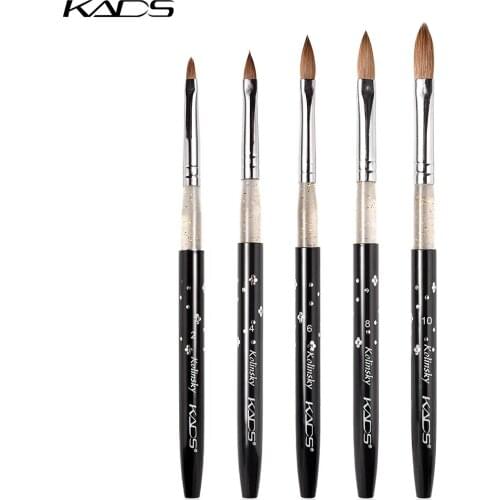 1pc Nail Brush Acrylic Liquid Powder UV Gel Brush Black 2#/4#/6#/8#/10# Nail Art Sculpture Carving Painting Pen Manicure Tool