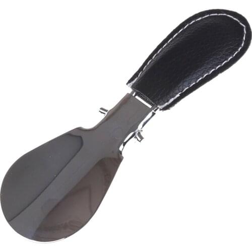 12*3.5cm Stainless Steel Durable Shoehorn Foldable PU Leather Handle Easy to Carry For Men Women Shoes