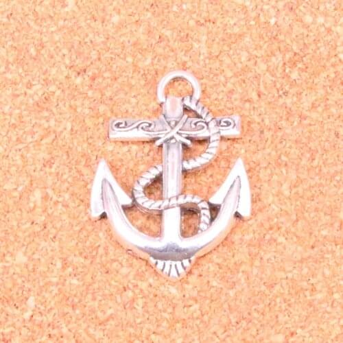 18 pcs Charms anchor rope,Antique Making pendant fit,Vintage Tibetan Silver,jewelry DIY bracelet necklace 40*38mm