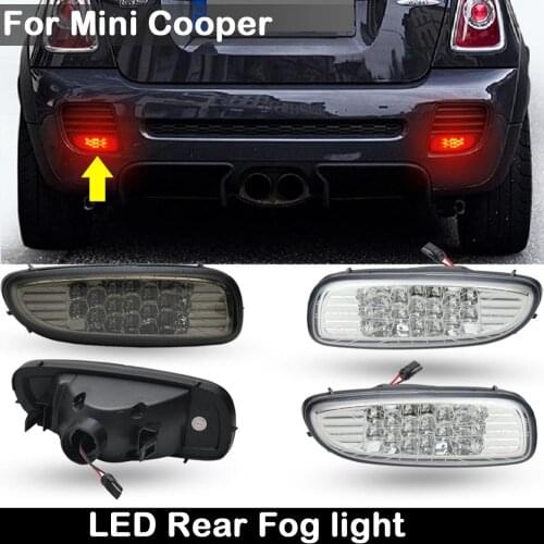 2Pcs Smoked lens or Clear Lens LED Rear Fog Lamps Running light for Mini Cooper R56 R57 R58 R59 2006-2013