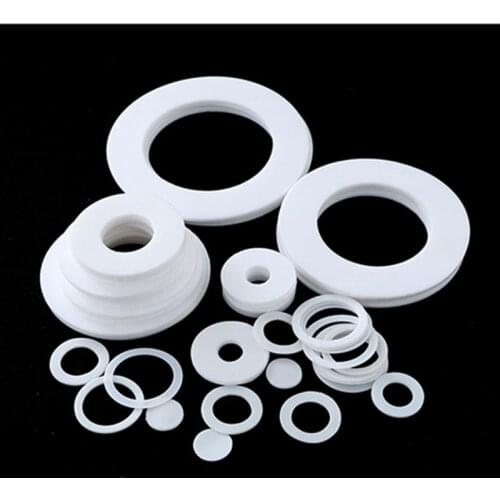 Custom 2 Pieces Flat PTFE Washer Insulation Sealing Spacer Valve Gasket F4 ID 61mm - 630mm White