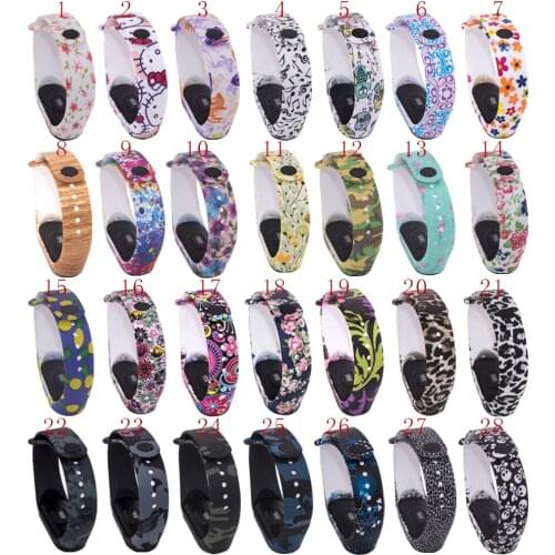 200PCS Printed Patterns Strap For Xiaomi Mi Band 4 3 Smart Band Accessories For Xiaomi Miband 3 Smart Wristband Strap Spot goods