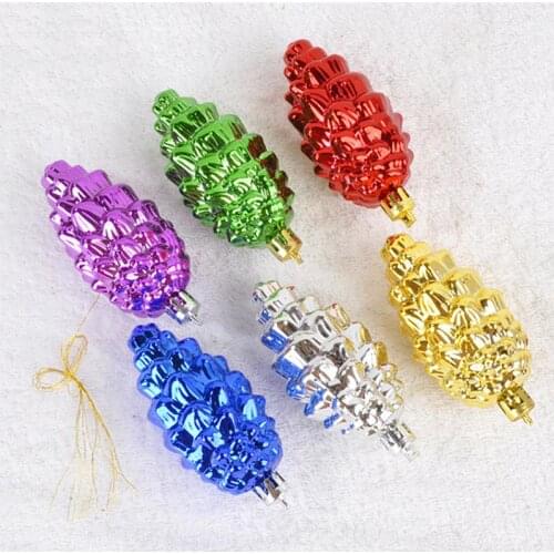 24pcs Pinecone Shape Hanging Decoration Christmas Hanging Ornament Pine Cones Xmas Tree Ornament New Year Decoration